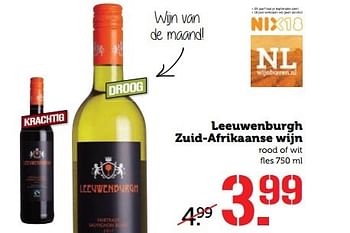 Aanbiedingen Leeuwenburgh zuid-afrikaanse wijn - Witte wijnen - Geldig van 29/05/2017 tot 04/06/2017 bij Coop