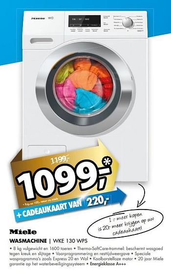 Aanbiedingen Miele wasmachine wke 130 wps - Miele - Geldig van 28/05/2017 tot 04/06/2017 bij Expert