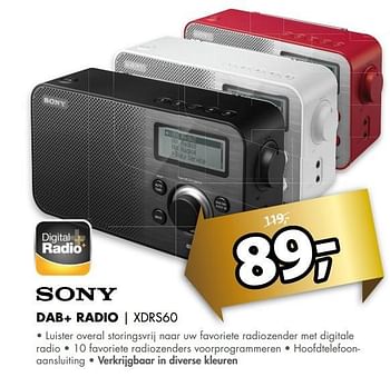 Aanbiedingen Sony dab+ radio xdrs60 - Sony - Geldig van 28/05/2017 tot 04/06/2017 bij Expert