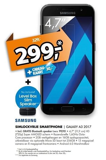 Aanbiedingen Samsung simlockvrije smartphone galaxy a3 2017 - Samsung - Geldig van 28/05/2017 tot 04/06/2017 bij Expert