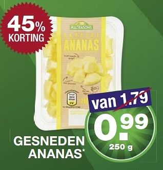 Aanbiedingen Gesneden ananas - All Seasons - Geldig van 28/05/2017 tot 03/06/2017 bij Aldi