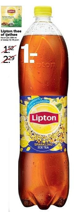 Aanbiedingen Lipton thee of ijsthee - Lipton - Geldig van 29/05/2017 tot 04/06/2017 bij Coop