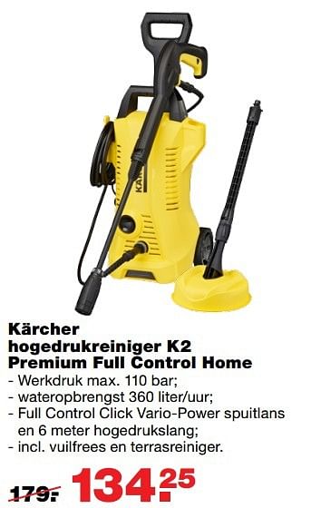 Aanbiedingen Kärcher hogedrukreiniger k2 premium full control home - Kärcher - Geldig van 23/05/2017 tot 31/05/2017 bij Praxis