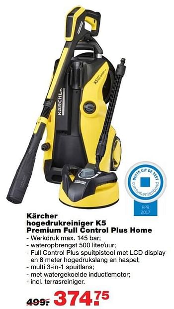 Aanbiedingen Kärcher hogedrukreiniger k5 premium full control plus home - Kärcher - Geldig van 23/05/2017 tot 31/05/2017 bij Praxis
