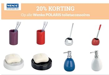 Aanbiedingen 20% korting op alle wenko polaris toiletaccessoires - Wenko - Geldig van 01/06/2017 tot 30/06/2017 bij Sanitairwinkel