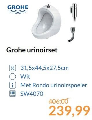 Aanbiedingen Grohe urinoirset - Grohe - Geldig van 01/06/2017 tot 30/06/2017 bij Sanitairwinkel