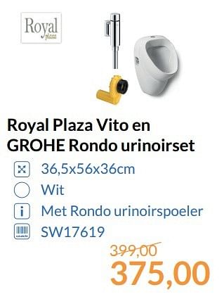 Aanbiedingen Royal plaza vito en grohe rondo urinoirset - Royal Plaza - Geldig van 01/06/2017 tot 30/06/2017 bij Sanitairwinkel