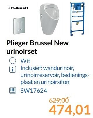 Aanbiedingen Plieger brussel new urinoirset - Plieger - Geldig van 01/06/2017 tot 30/06/2017 bij Sanitairwinkel