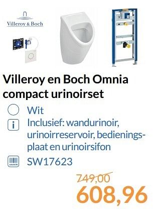 Aanbiedingen Villeroy en boch omnia compact urinoirset - Villeroy &amp; boch - Geldig van 01/06/2017 tot 30/06/2017 bij Sanitairwinkel