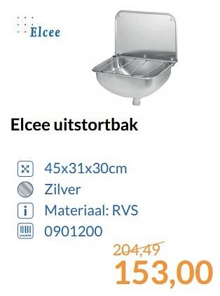 Aanbiedingen Elcee uitstortbak - Elcee - Geldig van 01/06/2017 tot 30/06/2017 bij Sanitairwinkel