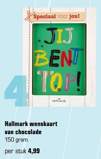 Aanbiedingen Hallmark wenskaart van chocolade - Hallmark - Geldig van 29/05/2017 tot 18/06/2017 bij Primera