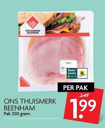 Aanbiedingen Ons thuismerk beenham - Huismerk - Deka Markt - Geldig van 28/05/2017 tot 03/06/2017 bij Deka Markt