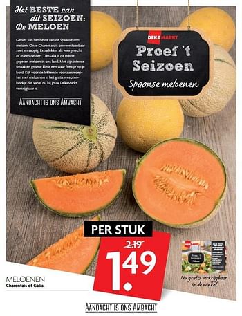 Aanbiedingen Meloenen charentais of galia - Huismerk - Deka Markt - Geldig van 28/05/2017 tot 03/06/2017 bij Deka Markt