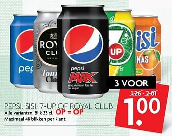 Aanbiedingen Pepsi, sisi, 7-up of royal club - Huismerk - Deka Markt - Geldig van 28/05/2017 tot 03/06/2017 bij Deka Markt