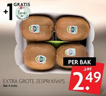 Aanbiedingen Extra grote zespri kiwi`s - Zespri - Geldig van 28/05/2017 tot 03/06/2017 bij Deka Markt