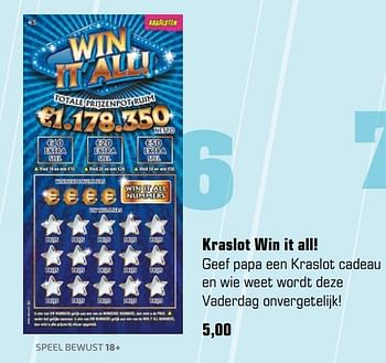 Aanbiedingen Kraslot win it all! - Huismerk - Primera - Geldig van 29/05/2017 tot 18/06/2017 bij Primera