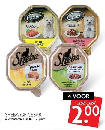 Aanbiedingen Sheba of cesar - Huismerk - Deka Markt - Geldig van 28/05/2017 tot 03/06/2017 bij Deka Markt