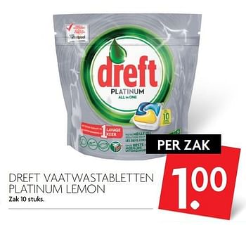 Aanbiedingen Dreft vaatwastabletten platinum lemon - Dreft - Geldig van 28/05/2017 tot 03/06/2017 bij Deka Markt