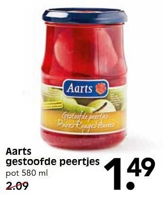 Aanbiedingen Aarts gestoofde peertjes - Aarts - Geldig van 28/05/2017 tot 03/06/2017 bij Em-té