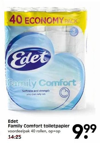 Aanbiedingen Edet family comfort toiletpapier - Edet - Geldig van 28/05/2017 tot 03/06/2017 bij Em-té