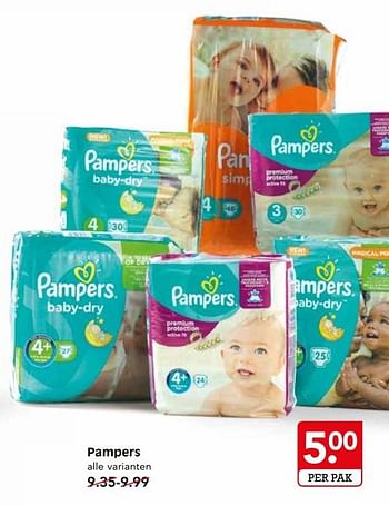 Aanbiedingen Pampers alle varianten - Pampers - Geldig van 28/05/2017 tot 03/06/2017 bij Em-té