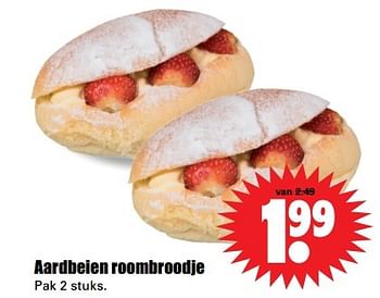 Aanbiedingen Aardbeien roombroodje - Huismerk - Dirk - Geldig van 28/05/2017 tot 03/06/2017 bij Lekker Doen