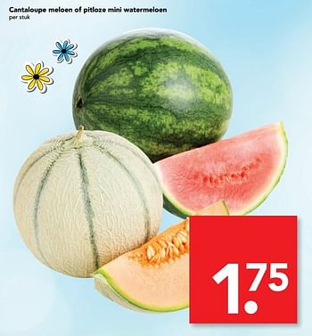 Aanbiedingen Cantaloupe meloen of pitloze mini watermeloen - Huismerk deen supermarkt - Geldig van 28/05/2017 tot 05/06/2017 bij Deen Supermarkten