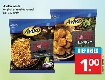 Aanbiedingen Aviko rösti original of rondjes naturel - Aviko - Geldig van 28/05/2017 tot 05/06/2017 bij Deen Supermarkten