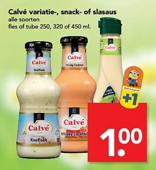 Aanbiedingen Calvé variatie-, snack- of slasaus - Calve - Geldig van 28/05/2017 tot 05/06/2017 bij Deen Supermarkten