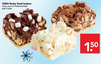 Aanbiedingen Deen rocky road koeken witte, pure of melkchocolade - Huismerk deen supermarkt - Geldig van 28/05/2017 tot 05/06/2017 bij Deen Supermarkten