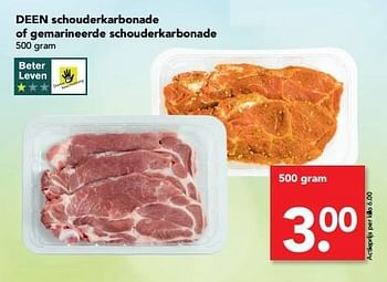 Aanbiedingen Deen schouderkarbonade of gemarineerde schouderkarbonade - Huismerk deen supermarkt - Geldig van 28/05/2017 tot 05/06/2017 bij Deen Supermarkten