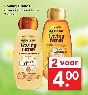 Aanbiedingen Loving blends shampoo of conditioner - Garnier - Geldig van 28/05/2017 tot 05/06/2017 bij Deen Supermarkten