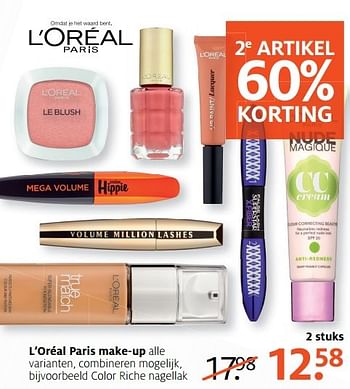 Aanbiedingen Color riche nagellak - L'Oreal Paris - Geldig van 29/05/2017 tot 04/06/2017 bij Etos