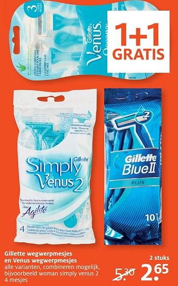 Aanbiedingen Woman simply venus 2 - Gillette - Geldig van 29/05/2017 tot 04/06/2017 bij Etos