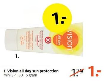 Aanbiedingen Vision all day sun protection mini spf 30 - Vision - Geldig van 29/05/2017 tot 04/06/2017 bij Etos