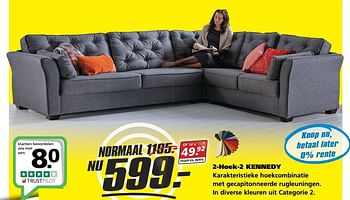 Aanbiedingen 2-hoek-2 kennedy - Huismerk - Seats and Sofas - Geldig van 29/05/2017 tot 05/06/2017 bij Seats and Sofas