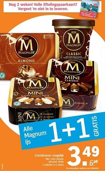 Aanbiedingen Magnum mini classic almond white - Ola - Geldig van 29/05/2017 tot 05/06/2017 bij Albert Heijn