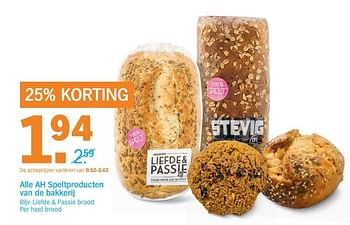 Aanbiedingen Liefde + passie brood - Huismerk - Albert Heijn - Geldig van 29/05/2017 tot 05/06/2017 bij Albert Heijn