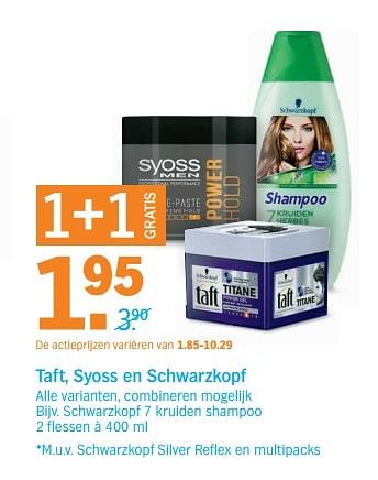 Aanbiedingen Schwarzkopf 7 kruiden shampoo - Schwartzkopf - Geldig van 29/05/2017 tot 05/06/2017 bij Albert Heijn
