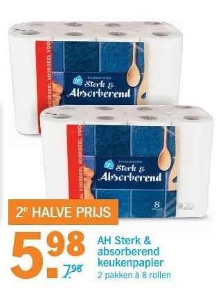 Aanbiedingen Sterk + absorberend keukenpapier - Huismerk - Albert Heijn - Geldig van 29/05/2017 tot 05/06/2017 bij Albert Heijn