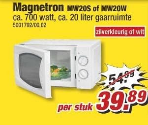 Aanbiedingen Magnetron mw20s of mw20w - Huismerk - Poco - Geldig van 29/05/2017 tot 04/06/2017 bij Poco