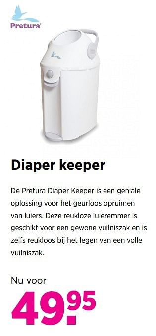 Aanbiedingen Diaper keeper - Pretura  - Geldig van 28/05/2017 tot 19/06/2017 bij Babypark