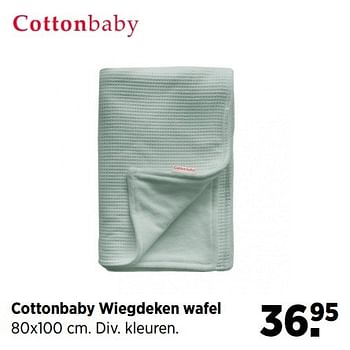 Aanbiedingen Cottonbaby wiegdeken wafel - Cottonbaby  - Geldig van 28/05/2017 tot 19/06/2017 bij Babypark
