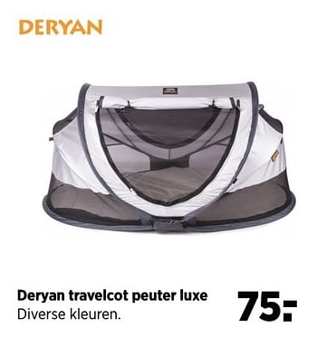 Aanbiedingen Deryan travelcot peuter luxe - Deryan - Geldig van 28/05/2017 tot 19/06/2017 bij Babypark