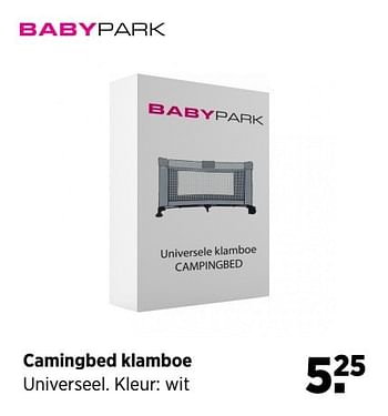 Aanbiedingen Camingbed klamboe - Huismerk - Babypark - Geldig van 28/05/2017 tot 19/06/2017 bij Babypark