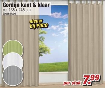 Aanbiedingen Gordijn kant + klaar - Huismerk - Poco - Geldig van 29/05/2017 tot 04/06/2017 bij Poco