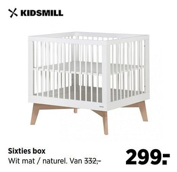Aanbiedingen Sixties box wit mat - naturel - Kidsmill - Geldig van 28/05/2017 tot 19/06/2017 bij Babypark