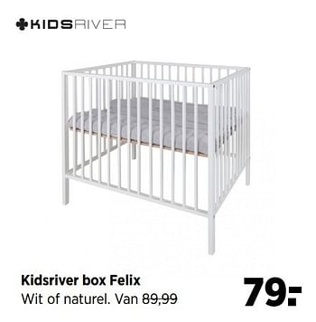 Aanbiedingen Kidsriver box felix wit of naturel - Kidsriver - Geldig van 28/05/2017 tot 19/06/2017 bij Babypark