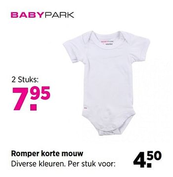 Aanbiedingen Romper korte mouw - Huismerk - Babypark - Geldig van 28/05/2017 tot 19/06/2017 bij Babypark