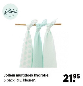 Aanbiedingen Jollein multidoek hydrofiel - Jollein - Geldig van 28/05/2017 tot 19/06/2017 bij Babypark